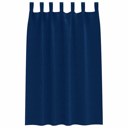 vidaXL Verdunkelungs-Vorhänge mit Ringen 2 pcs Dunkelblau 175 x 140 cm