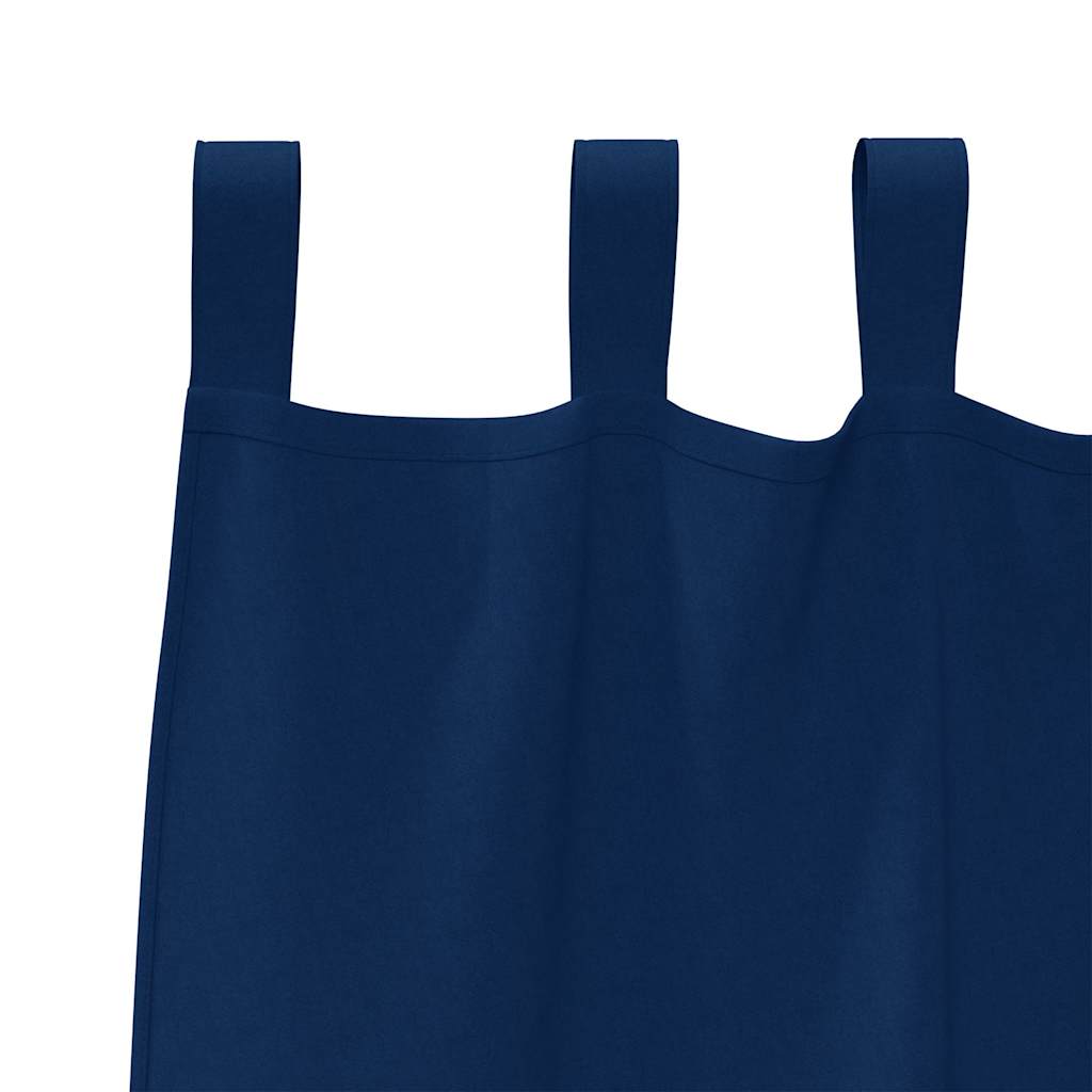 vidaXL Verdunkelungs-Vorhänge mit Ringen 2 pcs Dunkelblau 225 x 140 cm