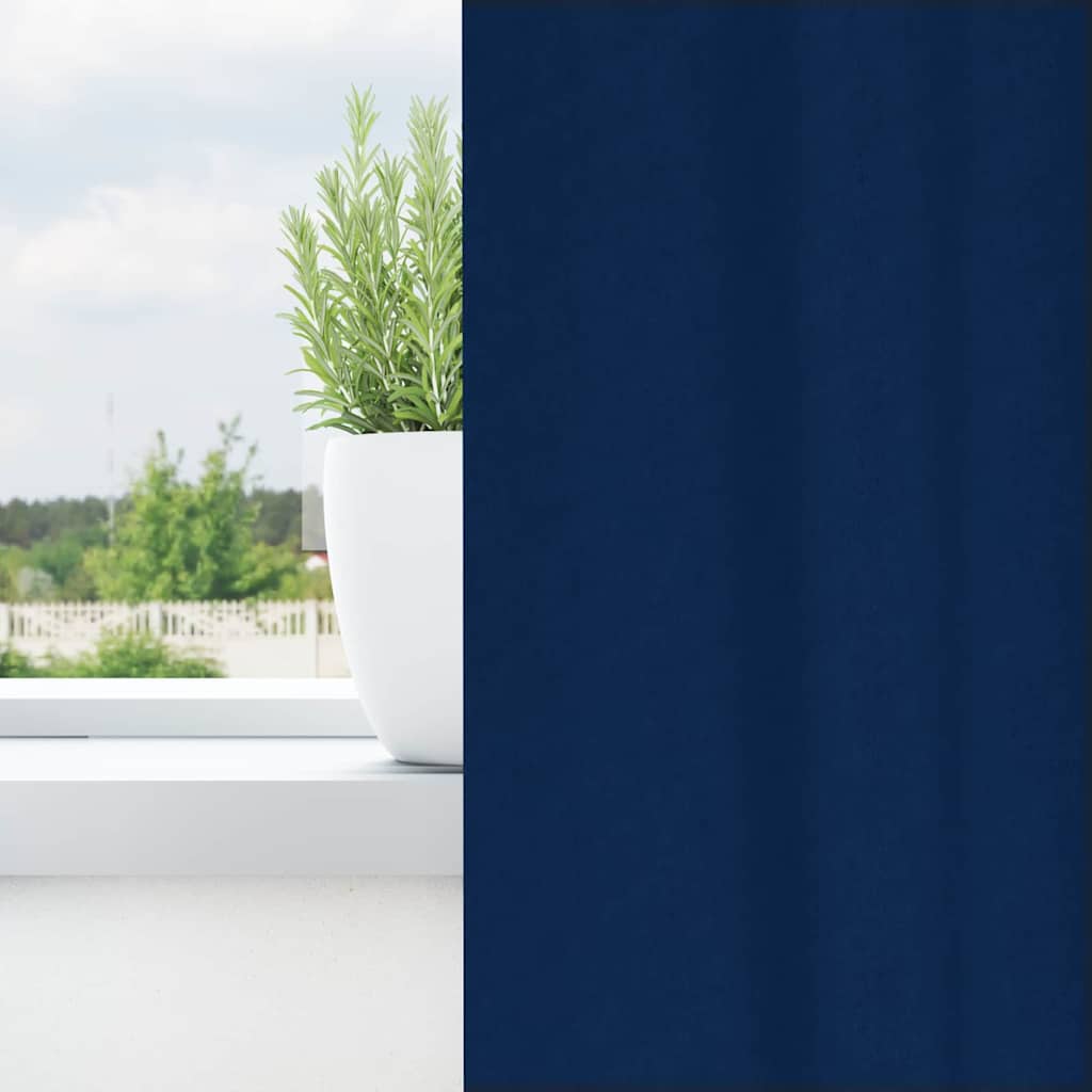vidaXL Verdunkelungs-Vorhänge mit Ringen 2 pcs Dunkelblau 225 x 140 cm