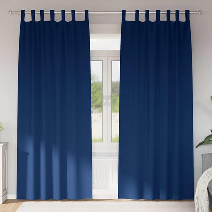 vidaXL Verdunkelungs-Vorhänge mit Ringen 2 pcs Dunkelblau 225 x 140 cm