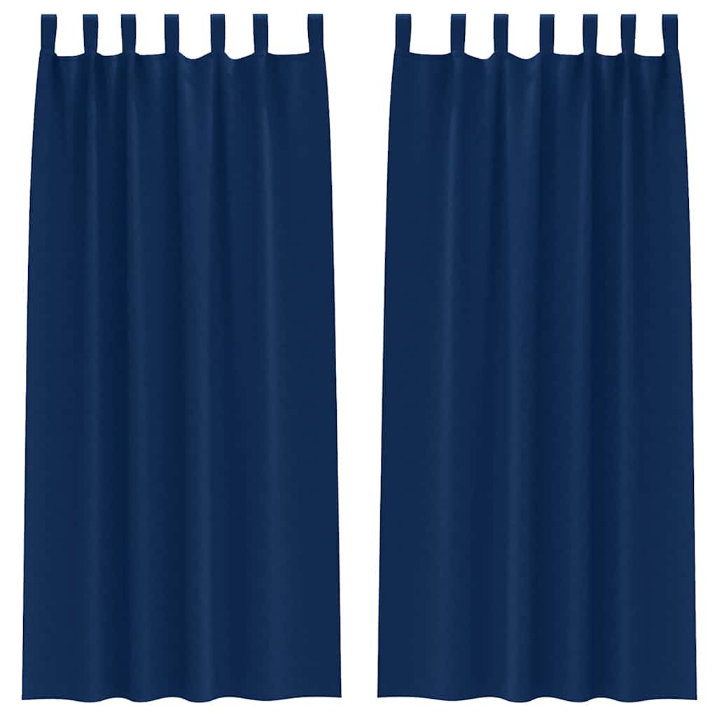 vidaXL Verdunkelungs-Vorhänge mit Ringen 2 pcs Dunkelblau 225 x 140 cm