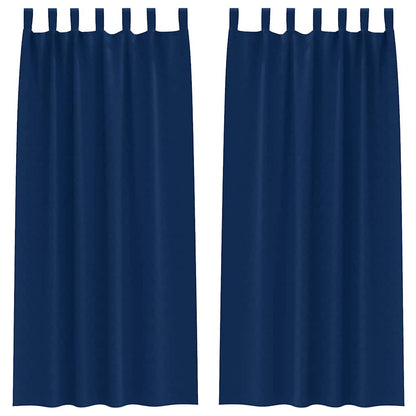 vidaXL Verdunkelungs-Vorhänge mit Ringen 2 pcs Dunkelblau 225 x 140 cm