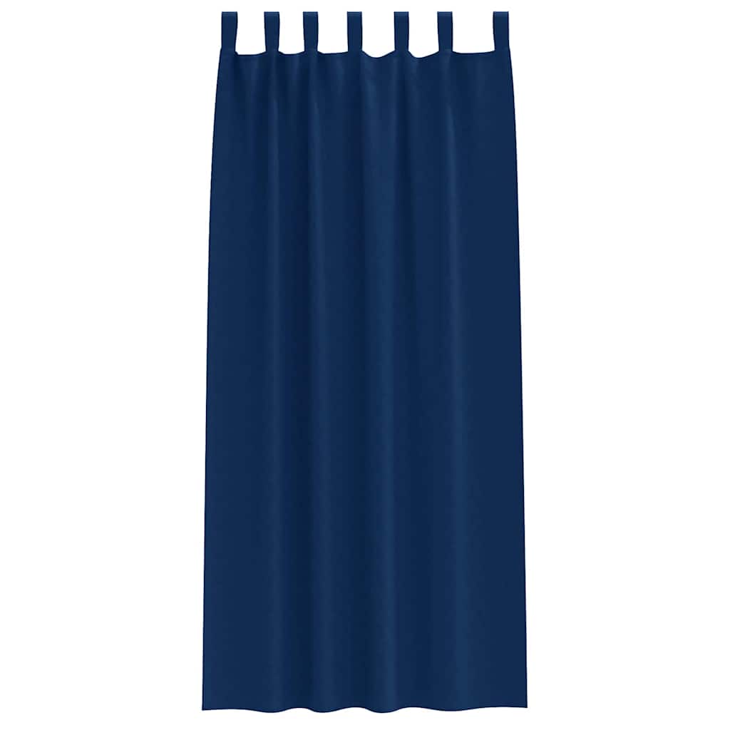 vidaXL Verdunkelungs-Vorhänge mit Ringen 2 pcs Dunkelblau 225 x 140 cm