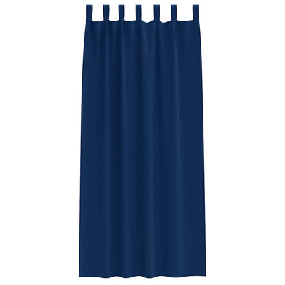 vidaXL Verdunkelungs-Vorhänge mit Ringen 2 pcs Dunkelblau 225 x 140 cm