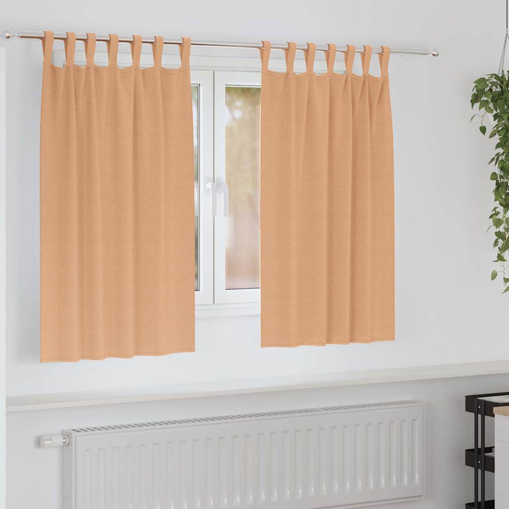 vidaXL Verdunkelungs-Vorhänge mit Ringen 2 pcs Hellbraun 140 x 140 cm