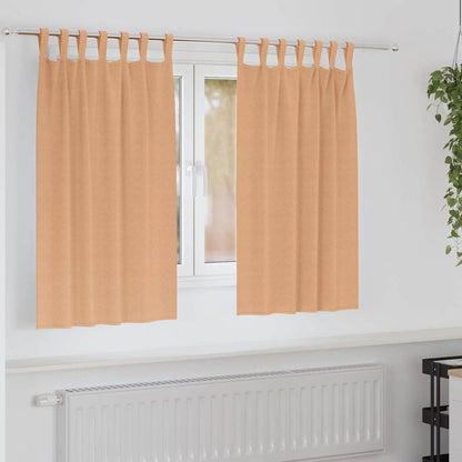 vidaXL Verdunkelungs-Vorhänge mit Ringen 2 pcs Hellbraun 140 x 140 cm