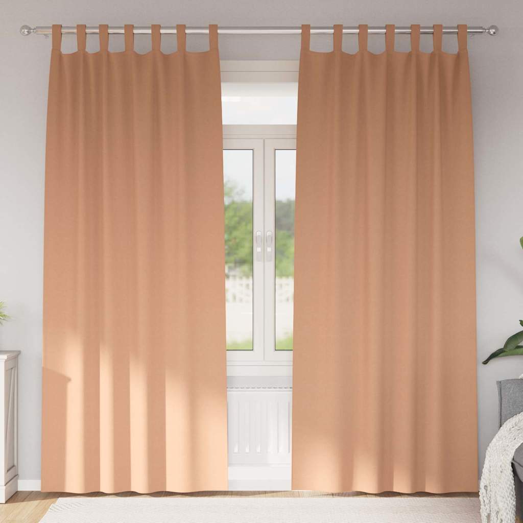 vidaXL Verdunkelungs-Vorhänge mit Ringen 2 pcs Hellbraun 260 x 140 cm