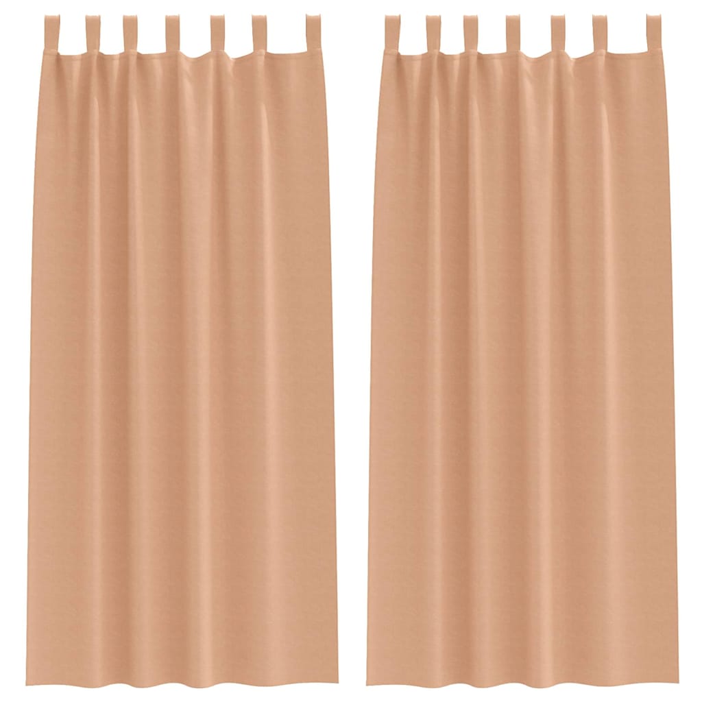 vidaXL Verdunkelungs-Vorhänge mit Ringen 2 pcs Hellbraun 260 x 140 cm