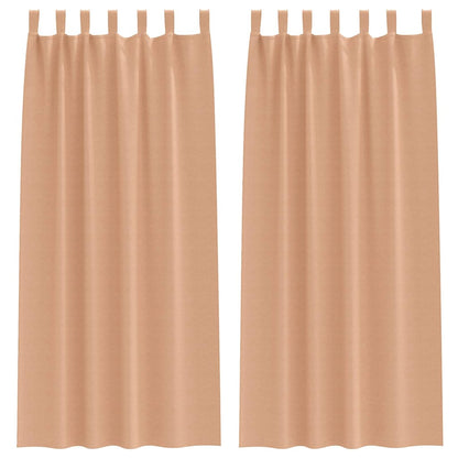 vidaXL Verdunkelungs-Vorhänge mit Ringen 2 pcs Hellbraun 260 x 140 cm