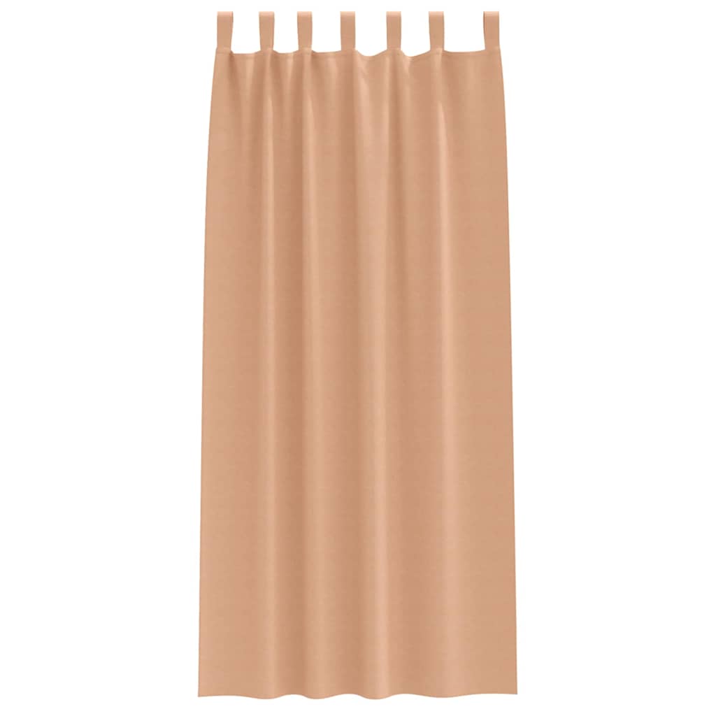 vidaXL Verdunkelungs-Vorhänge mit Ringen 2 pcs Hellbraun 260 x 140 cm