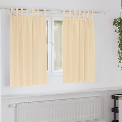 Verdunkelungs-Vorhänge mit Ringen 2 pcs Creme 140 x 140 cm