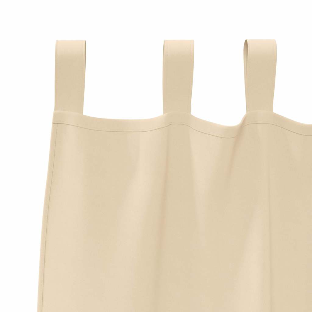 vidaXL Verdunkelungs-Vorhänge mit Ringen 2 pcs Creme 175 x 140 cm