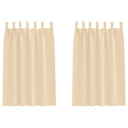 vidaXL Verdunkelungs-Vorhänge mit Ringen 2 pcs Creme 175 x 140 cm