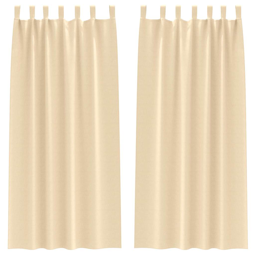 vidaXL Verdunkelungs-Vorhänge mit Ringen 2 pcs Creme 225 x 140 cm