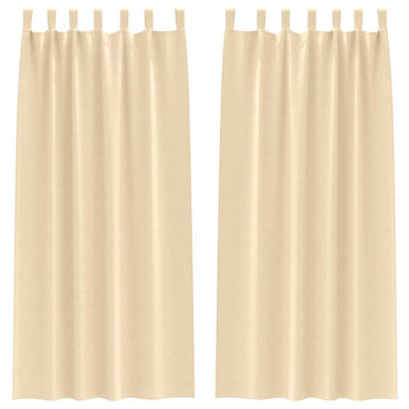 vidaXL Verdunkelungs-Vorhänge mit Ringen 2 pcs Creme 225 x 140 cm