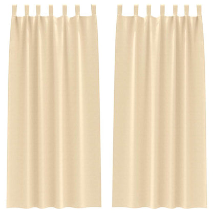 vidaXL Verdunkelungs-Vorhänge mit Ringen 2 pcs Creme 225 x 140 cm