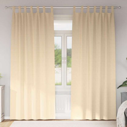 vidaXL Verdunkelungs-Vorhänge mit Ringen 2 pcs Creme 245 x 140 cm