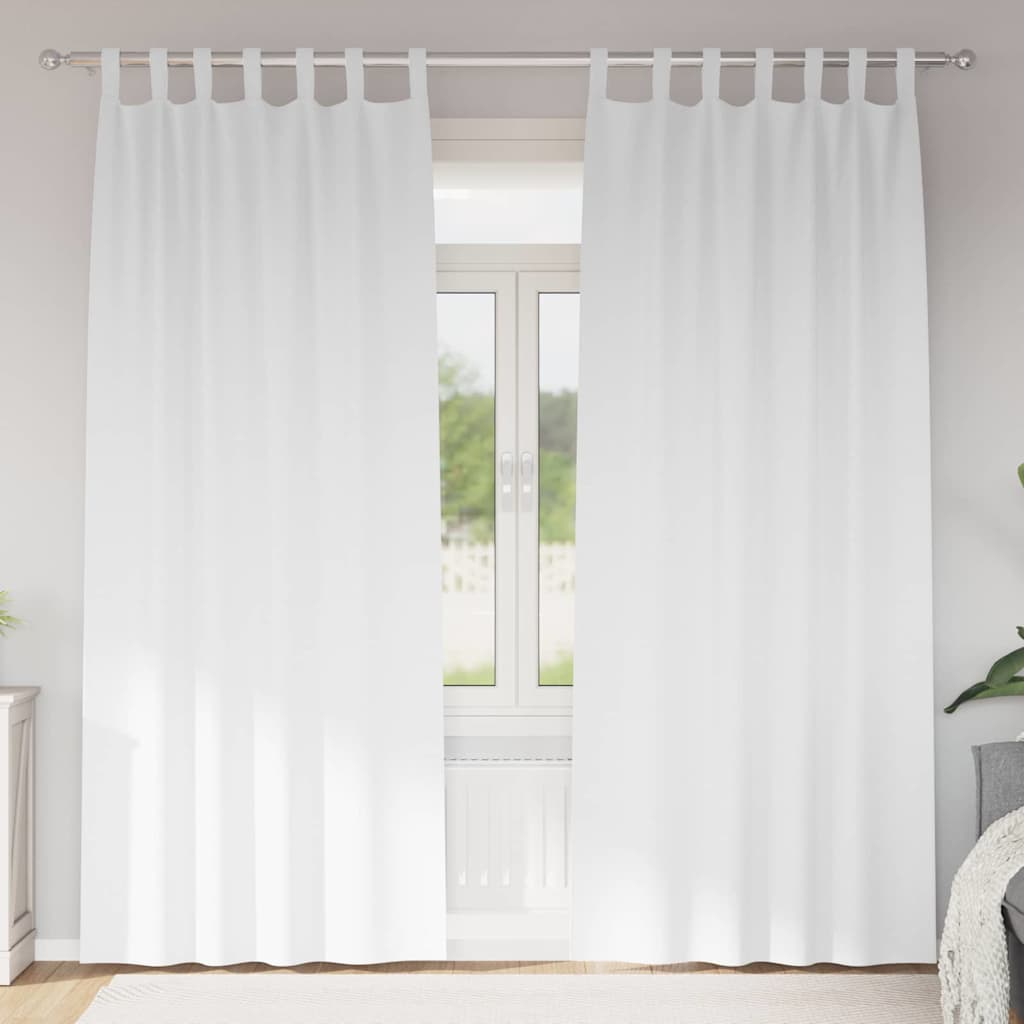 vidaXL Verdunkelungs-Vorhänge mit Ringen 2 pcs Reinweiß 225 x 140 cm