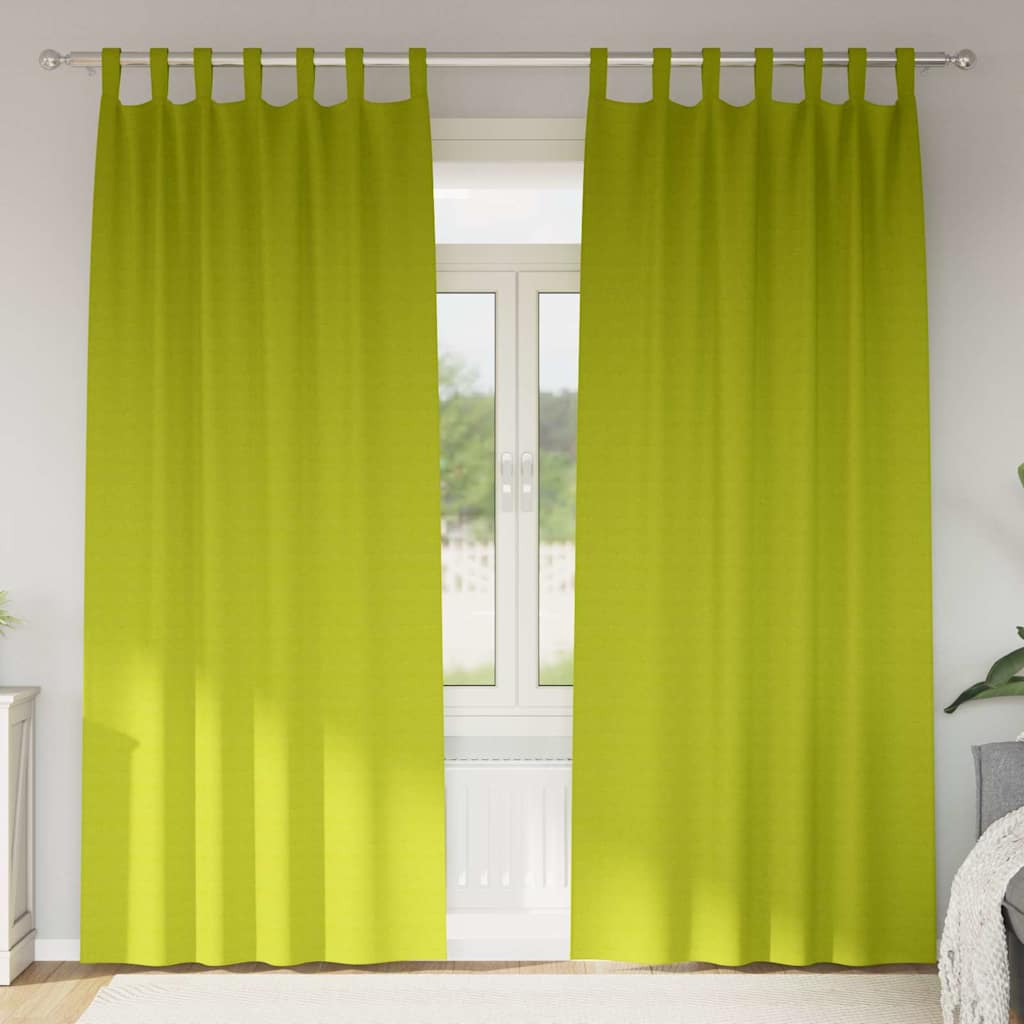 vidaXL Verdunkelungs-Vorhänge mit Ringen 2 pcs Grün 245 x 140 cm