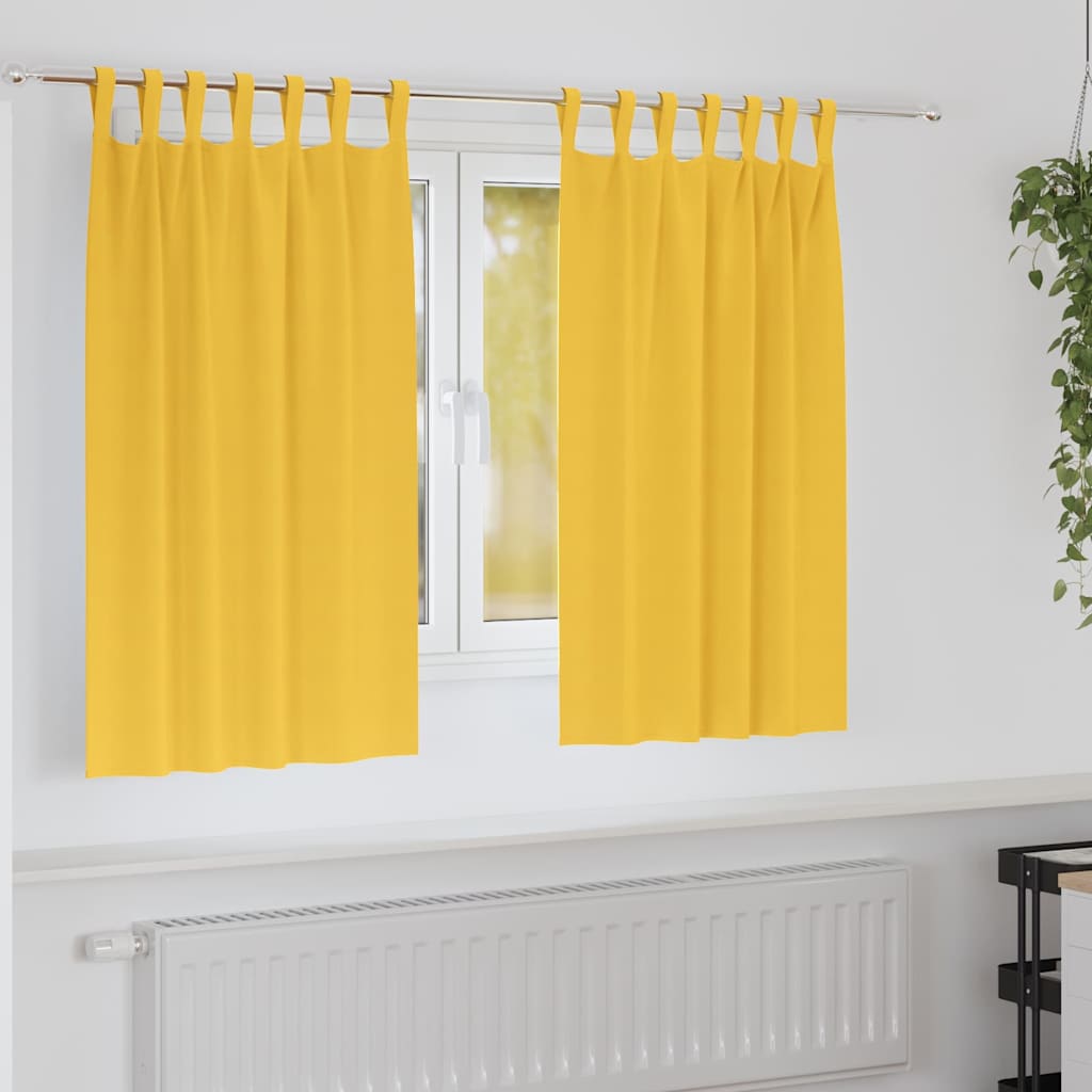 vidaXL Verdunkelungs-Vorhänge mit Ringen 2 pcs Senfgelb 140 x 140 cm