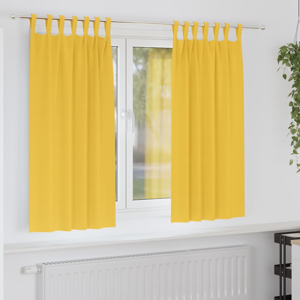 vidaXL Verdunkelungs-Vorhänge mit Ringen 2 pcs Senfgelb 175 x 140 cm