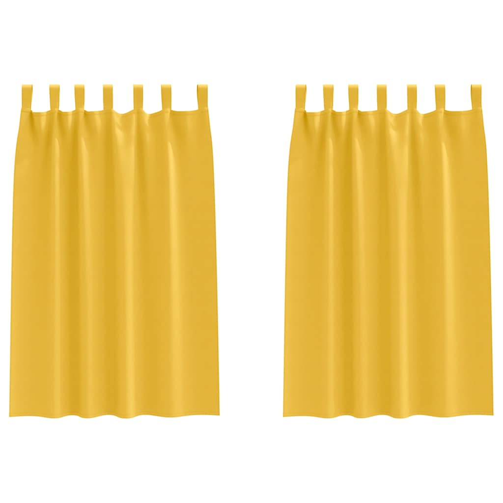 vidaXL Verdunkelungs-Vorhänge mit Ringen 2 pcs Senfgelb 175 x 140 cm