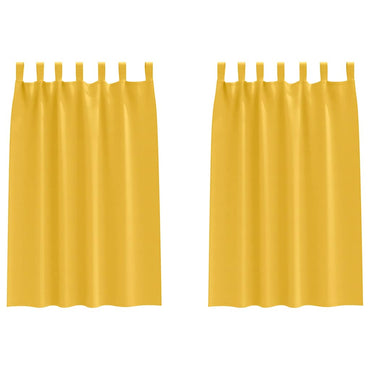 vidaXL Verdunkelungs-Vorhänge mit Ringen 2 pcs Senfgelb 175 x 140 cm