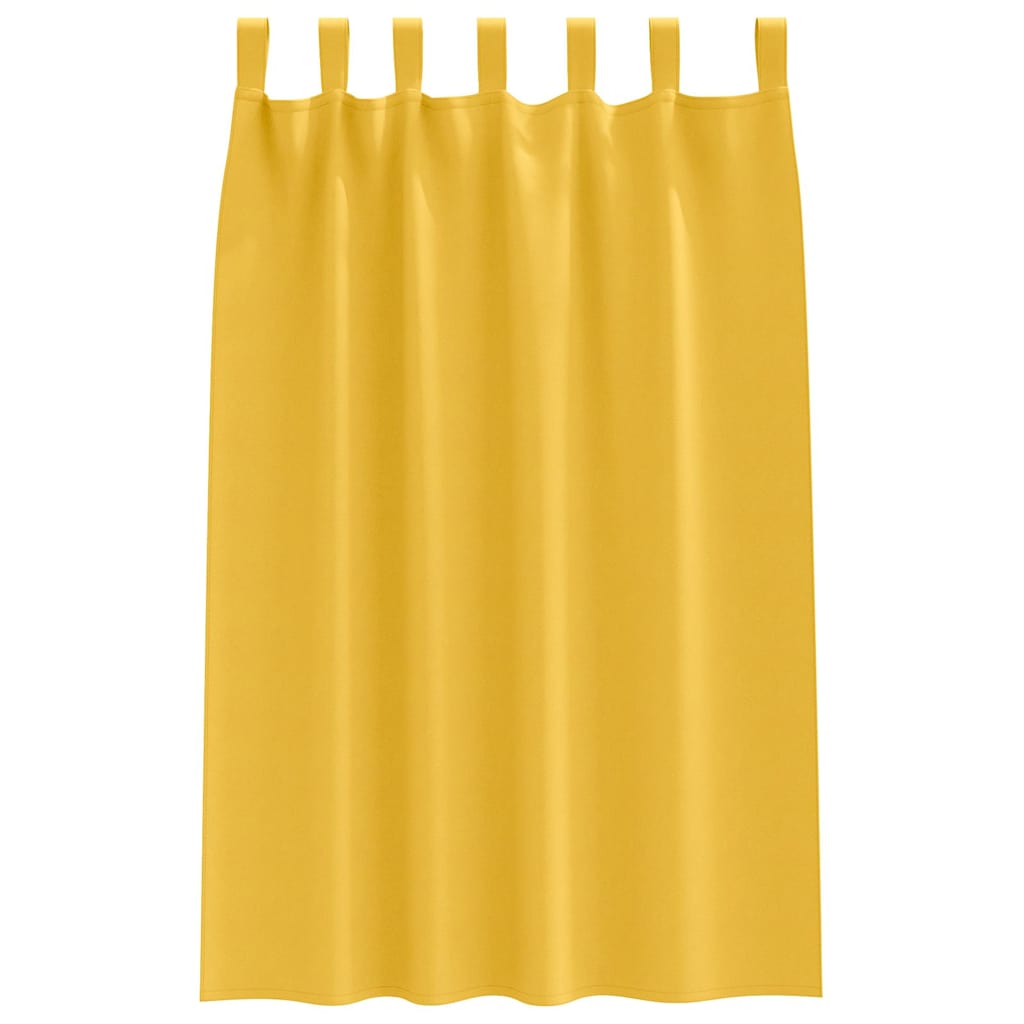 vidaXL Verdunkelungs-Vorhänge mit Ringen 2 pcs Senfgelb 175 x 140 cm
