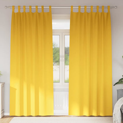 vidaXL Verdunkelungs-Vorhänge mit Ringen 2 pcs Senfgelb 225 x 140 cm