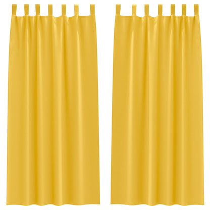 Verdunkelungs-Vorhänge mit Ringen 2 pcs Senfgelb 245 x 140 cm