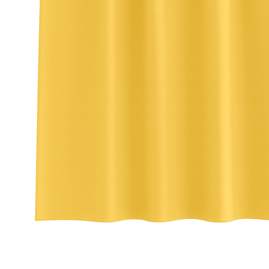 vidaXL Verdunkelungs-Vorhänge mit Ringen 2 pcs Senfgelb 260 x 140 cm