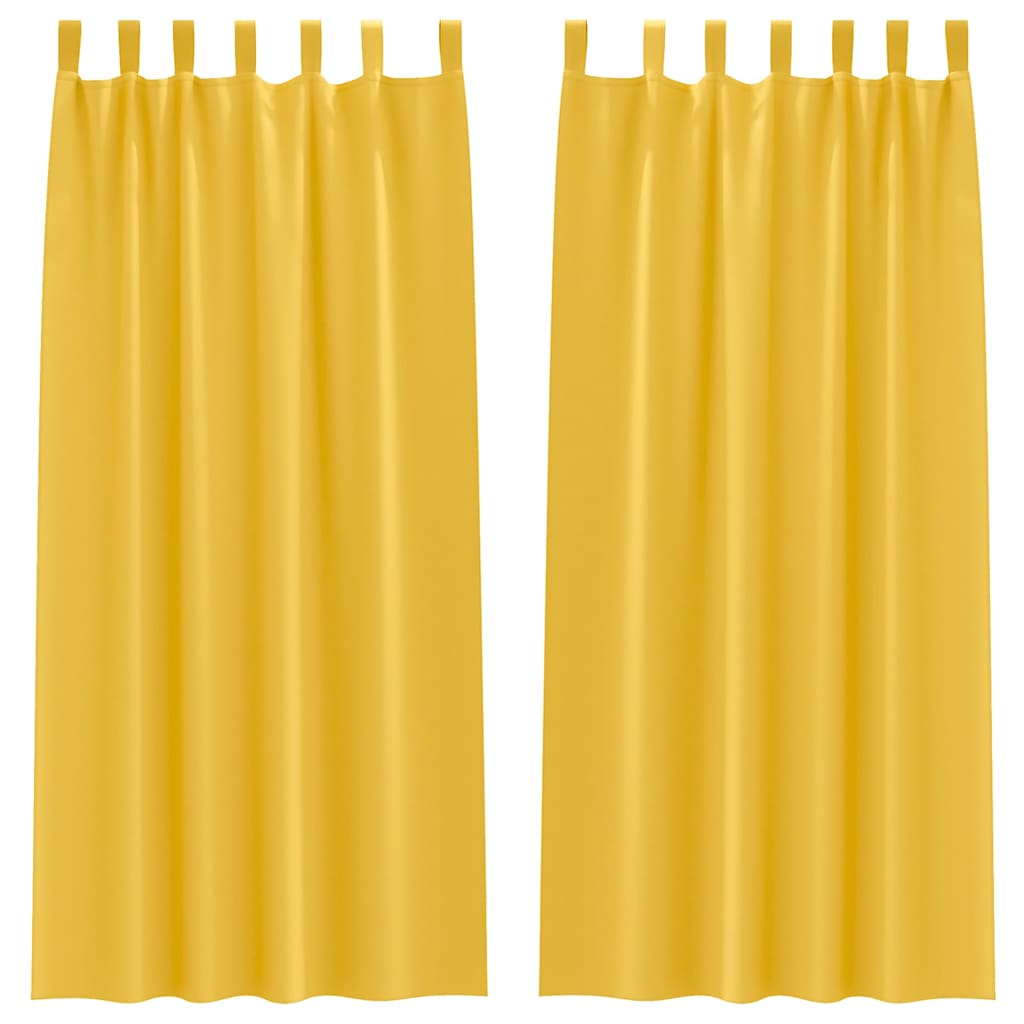 vidaXL Verdunkelungs-Vorhänge mit Ringen 2 pcs Senfgelb 260 x 140 cm