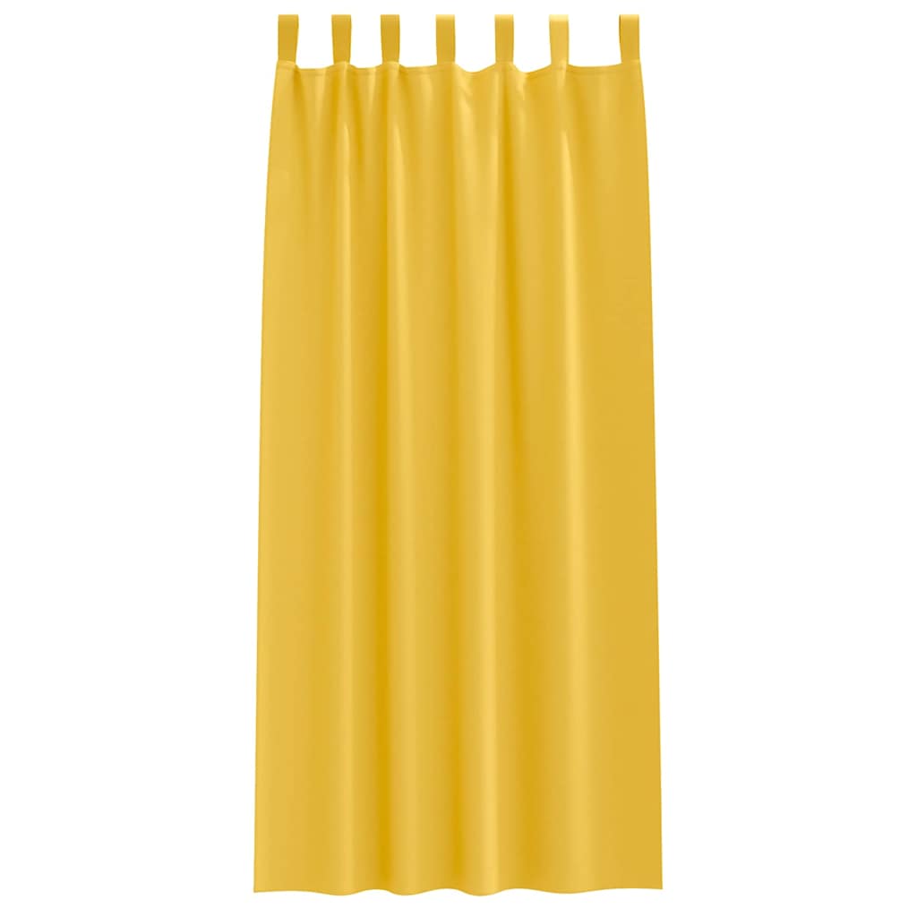 vidaXL Verdunkelungs-Vorhänge mit Ringen 2 pcs Senfgelb 260 x 140 cm