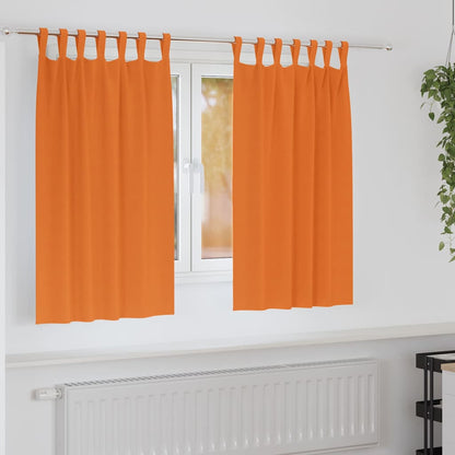 vidaXL Verdunkelungs-Vorhänge mit Ringen 2 pcs Helles Orange