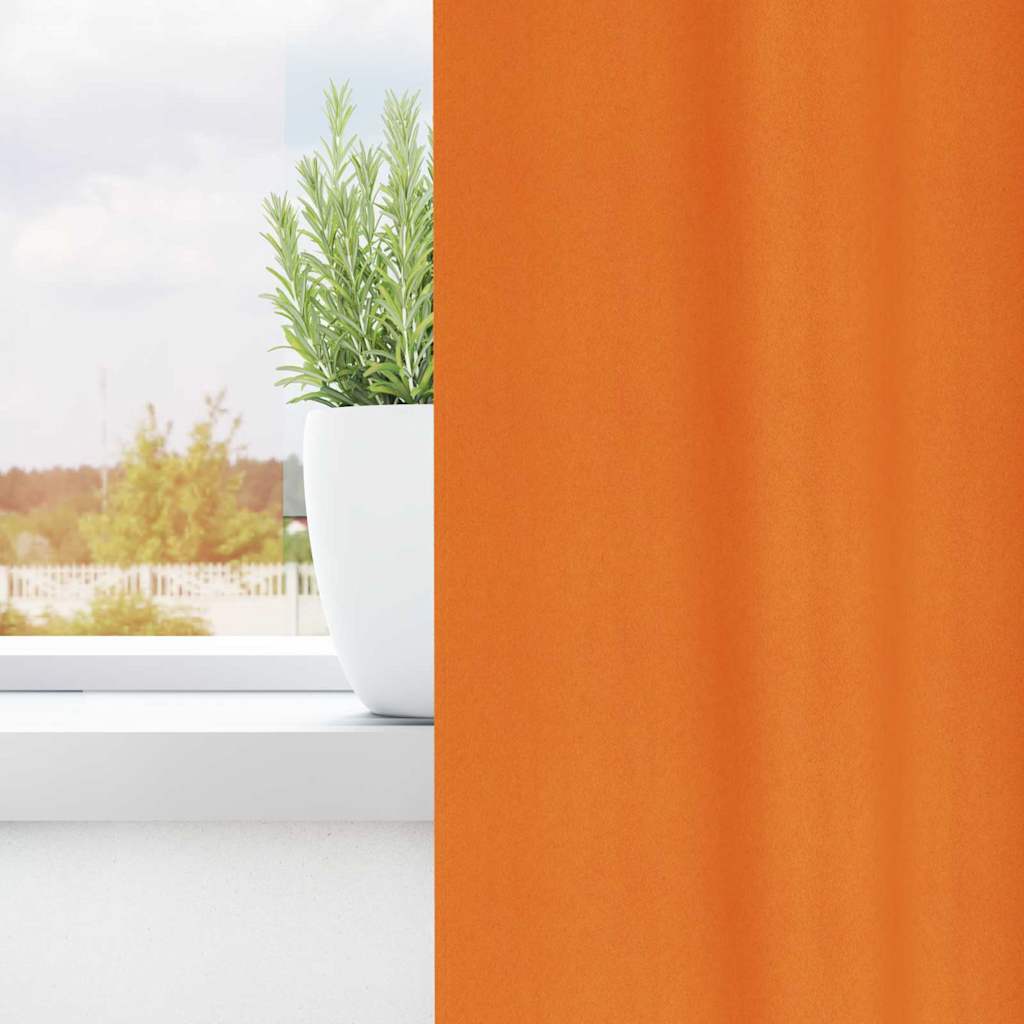 vidaXL Verdunkelungs-Vorhänge mit Ringen 2 pcs Helles Orange