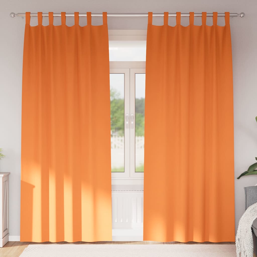 Verdunkelungs-Vorhänge mit Ringen 2 pcs Helles Orange