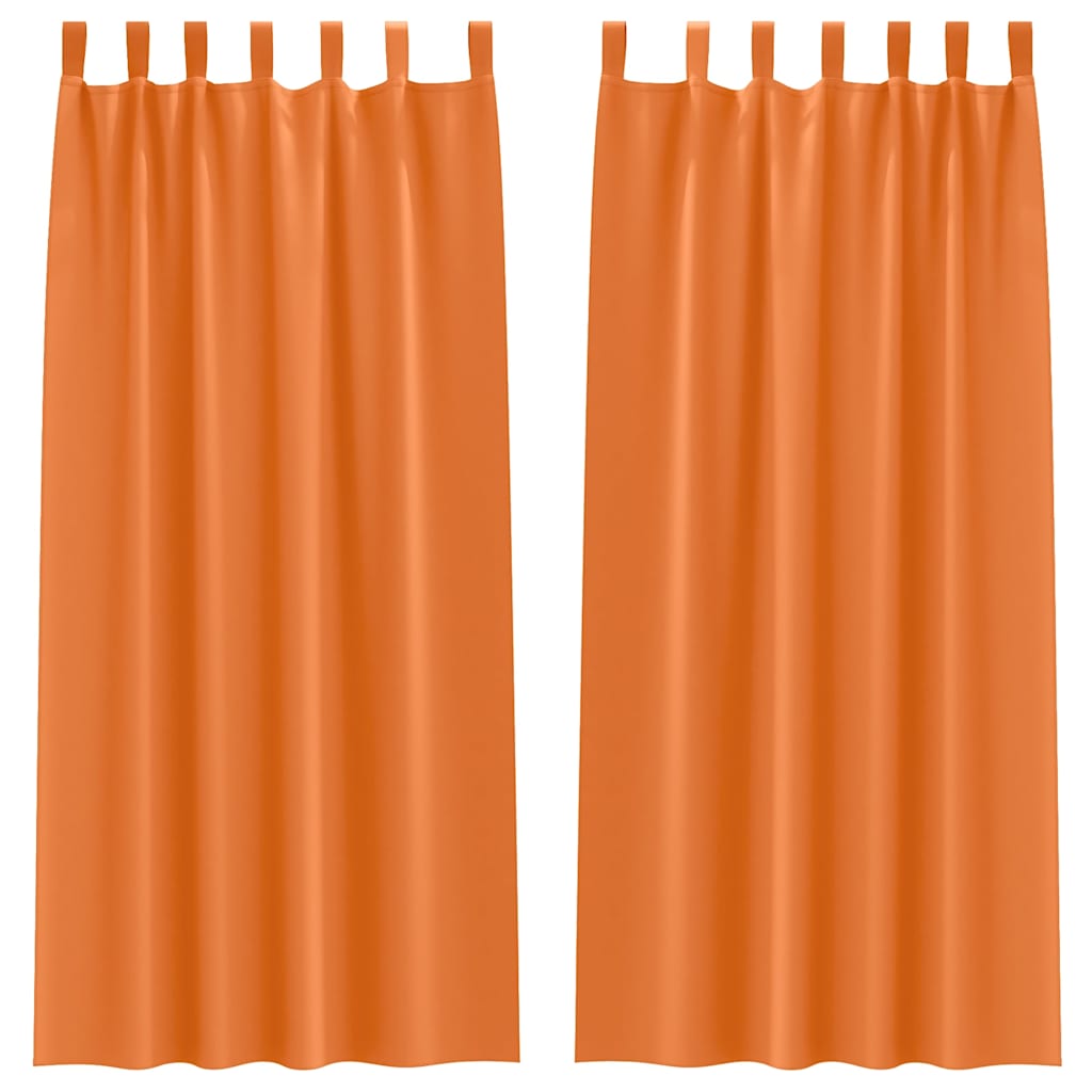 vidaXL Verdunkelungs-Vorhänge mit Ringen 2 pcs Helles Orange