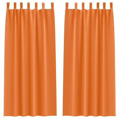 vidaXL Verdunkelungs-Vorhänge mit Ringen 2 pcs Helles Orange