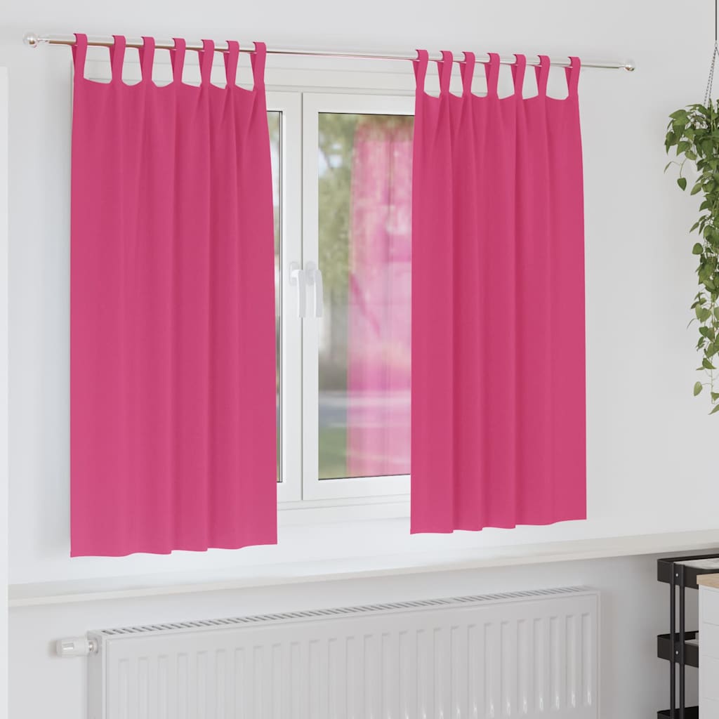 Verdunkelungs-Vorhänge mit Ringen 2 pcs Helles Pink