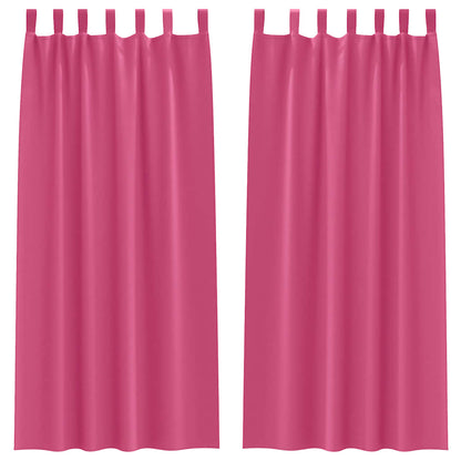 vidaXL Verdunkelungs-Vorhänge mit Ringen 2 pcs Helles Pink