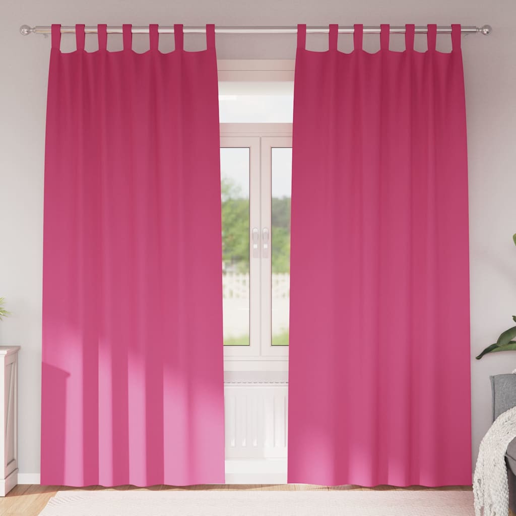 vidaXL Verdunkelungs-Vorhänge mit Ringen 2 pcs Helles Pink