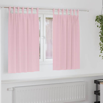 vidaXL Verdunkelungs-Vorhänge mit Ringen 2 pcs Babyrosa 140 x 140 cm