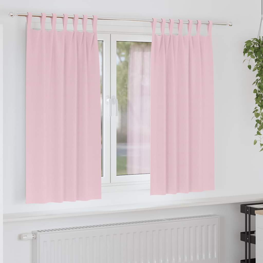 vidaXL Verdunkelungs-Vorhänge mit Ringen 2 pcs Babyrosa 175 x 140 cm