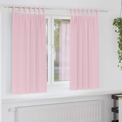 vidaXL Verdunkelungs-Vorhänge mit Ringen 2 pcs Babyrosa 175 x 140 cm