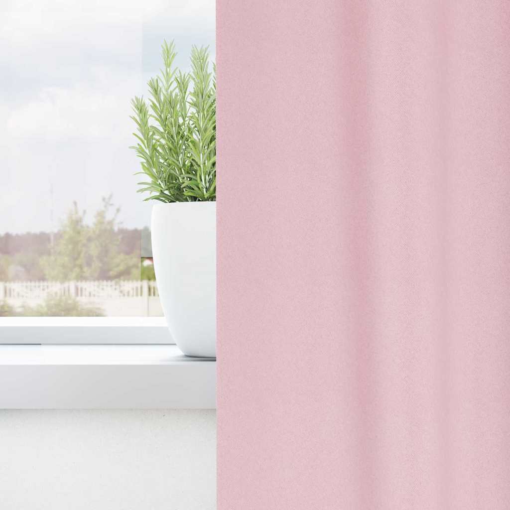 vidaXL Verdunkelungs-Vorhänge mit Ringen 2 pcs Babyrosa 225 x 140 cm