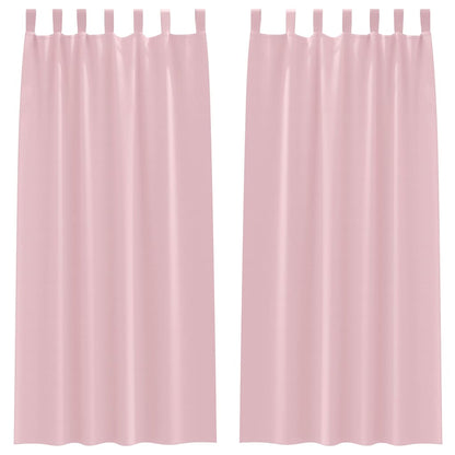 vidaXL Verdunkelungs-Vorhänge mit Ringen 2 pcs Babyrosa 225 x 140 cm