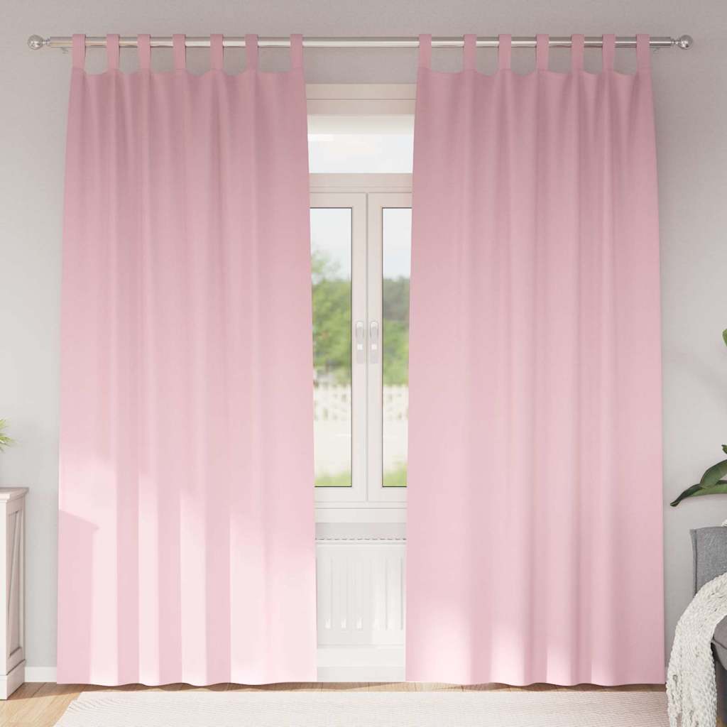 vidaXL Verdunkelungs-Vorhänge mit Ringen 2 pcs Babyrosa 245 x 140 cm