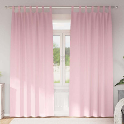 vidaXL Verdunkelungs-Vorhänge mit Ringen 2 pcs Babyrosa 245 x 140 cm