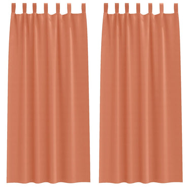 vidaXL Verdunkelungs-Vorhänge mit Ringen 2 pcs Terrakotta 225 x 140 cm