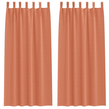 vidaXL Verdunkelungs-Vorhänge mit Ringen 2 pcs Terrakotta 225 x 140 cm